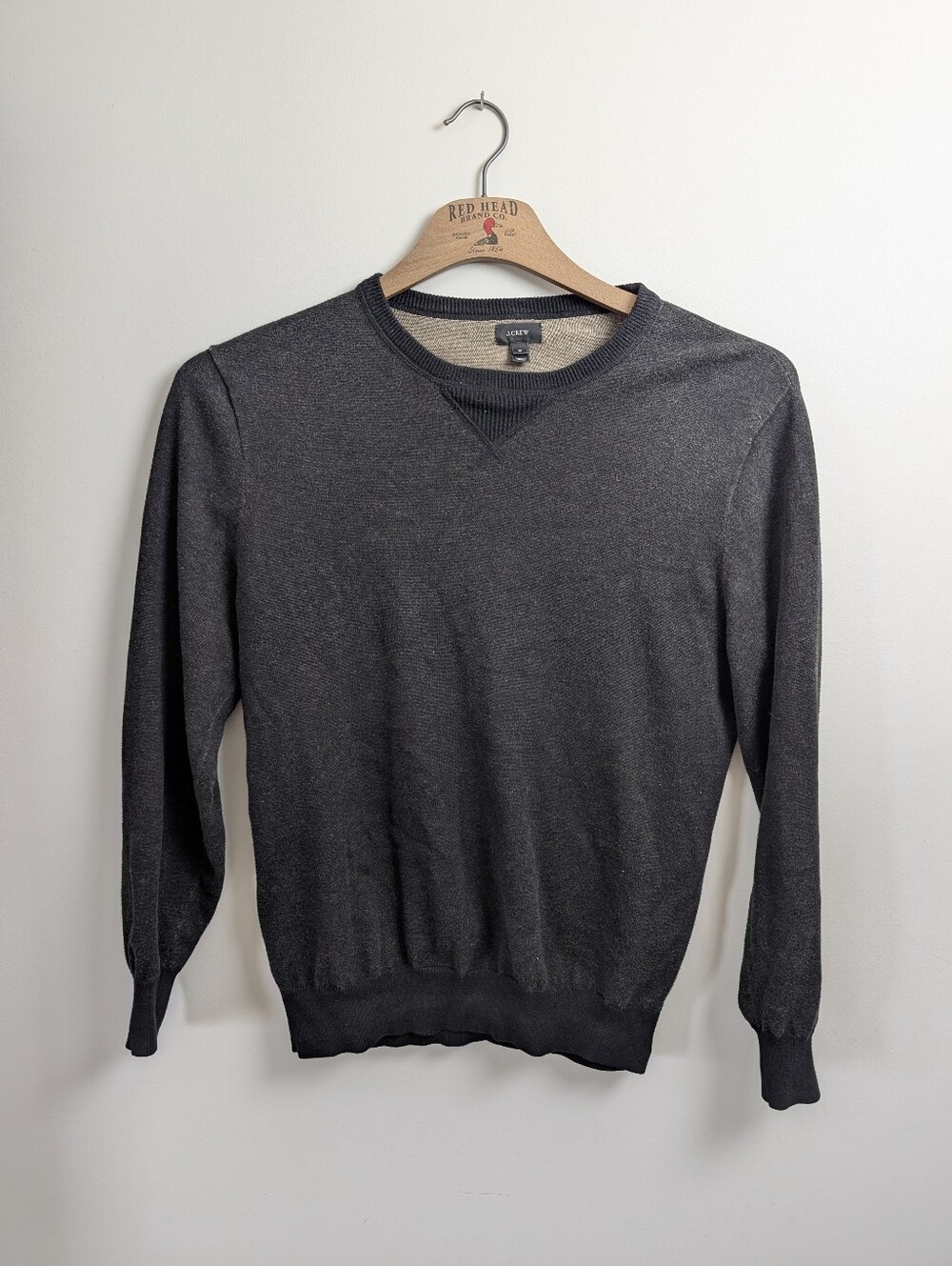 J. Crew Men’s Cotton Dark Charcoal Crewneck Sweater